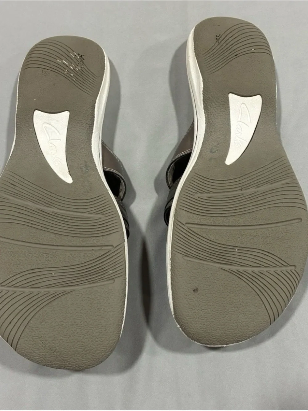 Clarks Brinkley Coast Silver Gray Slide Womens Could Steppers Sandals 11 M Slide